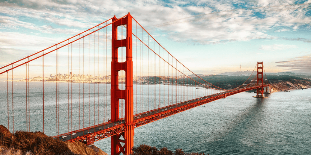 a view of the golden gate bridge in san francisco