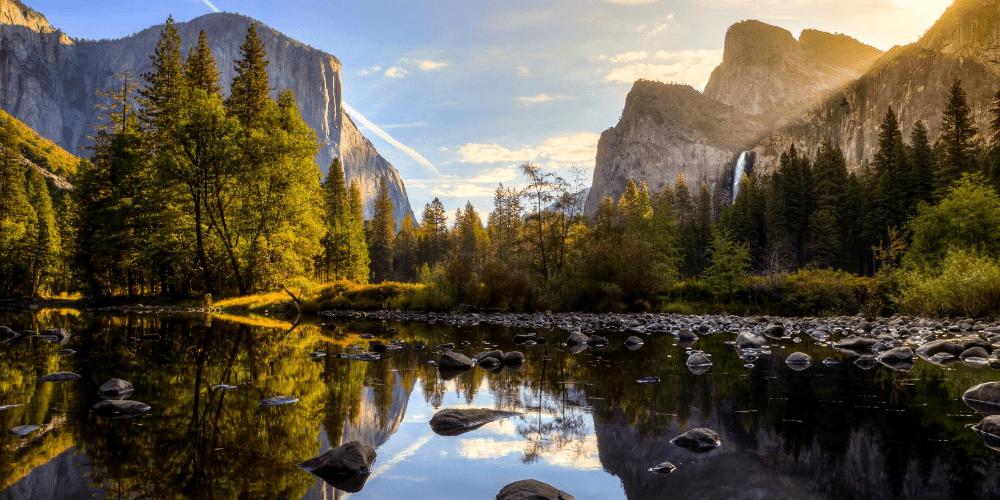 yosemite valley view during sunrise
