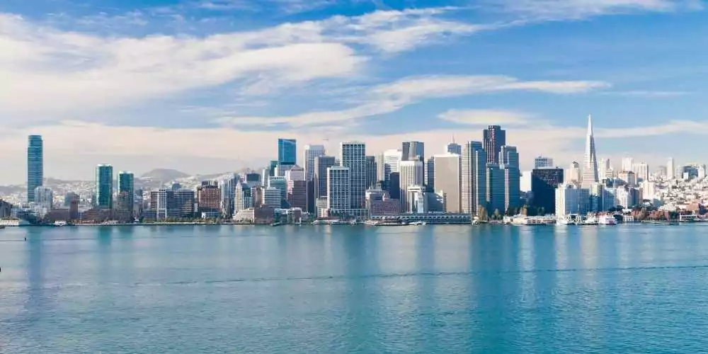 San Francisco downtown view from treasure island