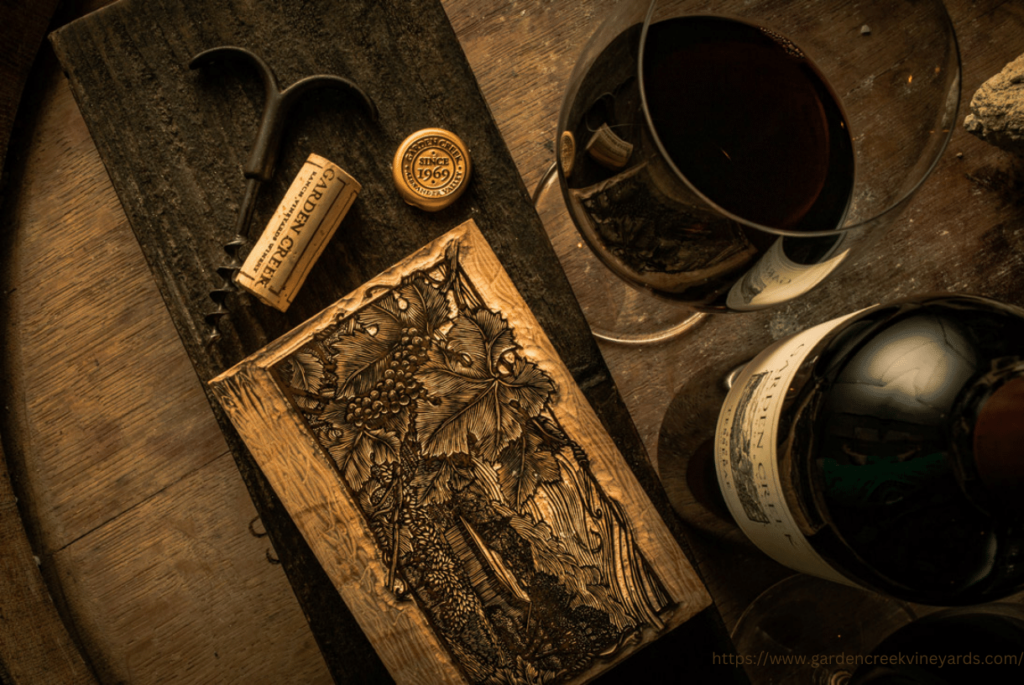 glass of wine from garden greek vineyards
