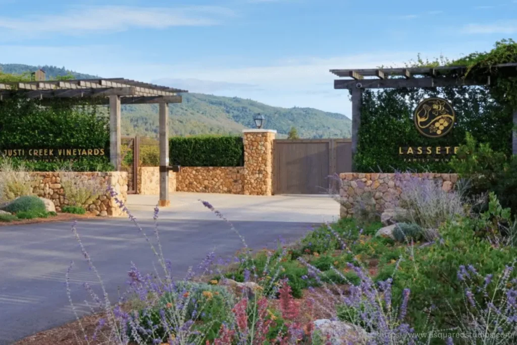 Lasseter family winery's main entrance