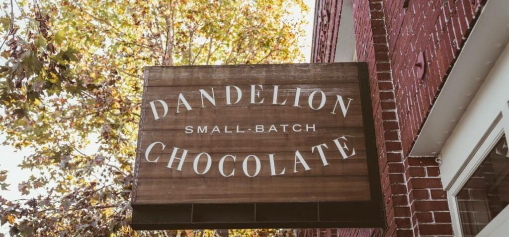 dandelion chocolate entrance sign