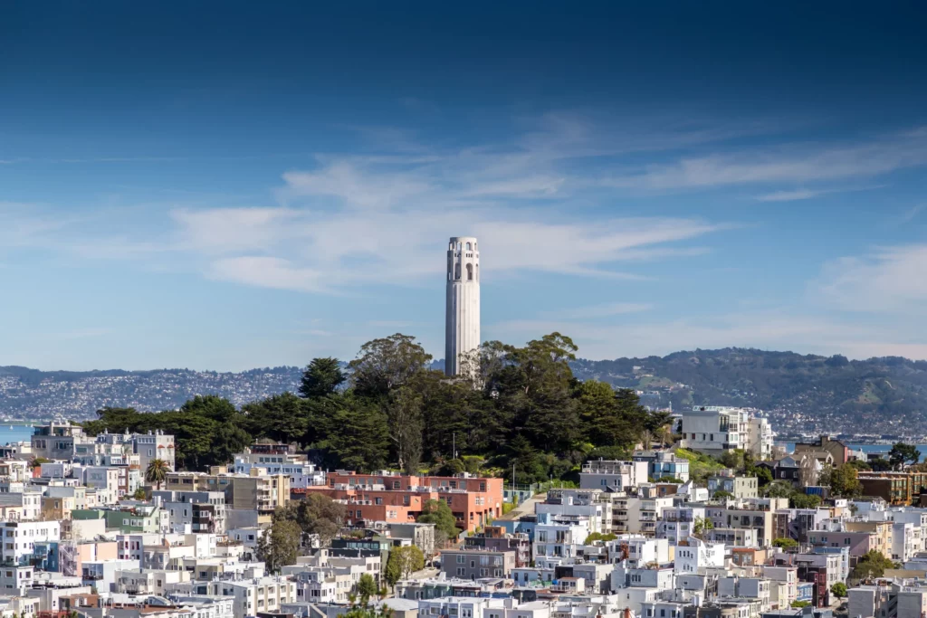 panorama of san francisco with coit tower
