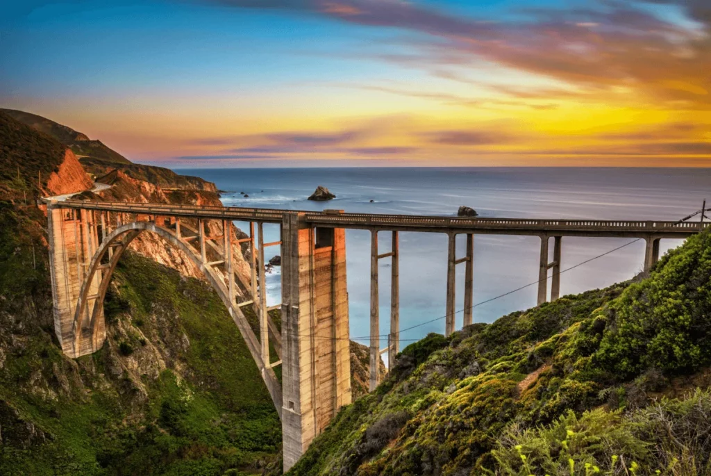 big sur during sunset