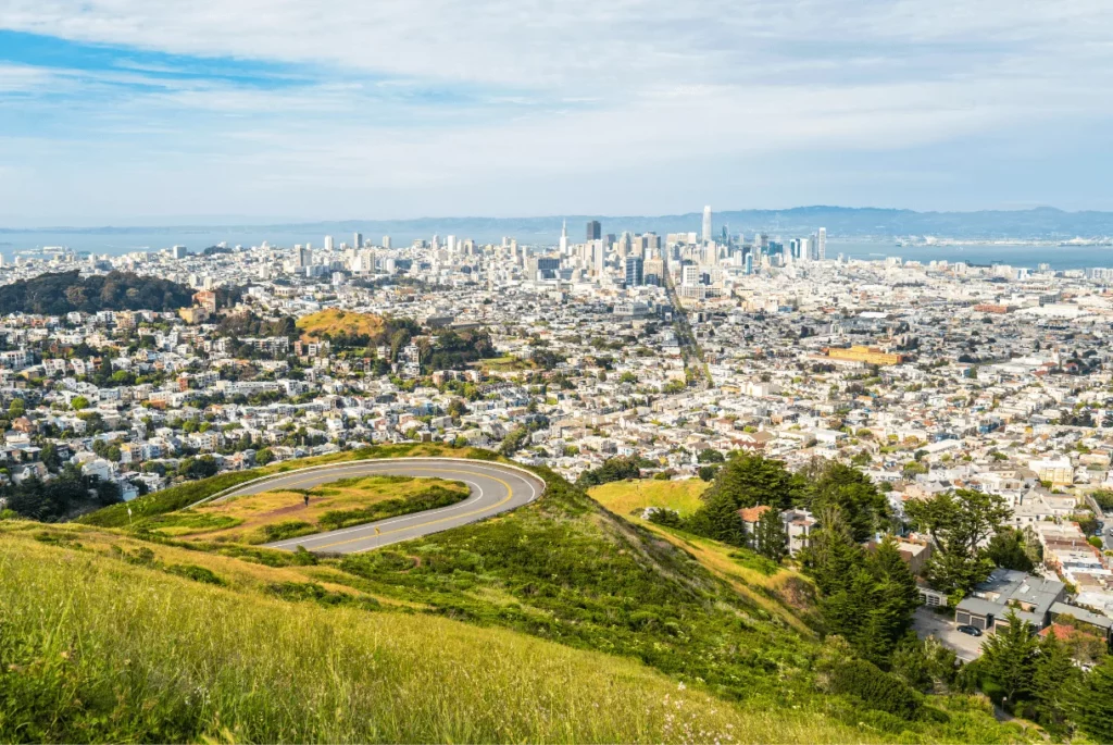 view of San Francisco from twin peaks overlook