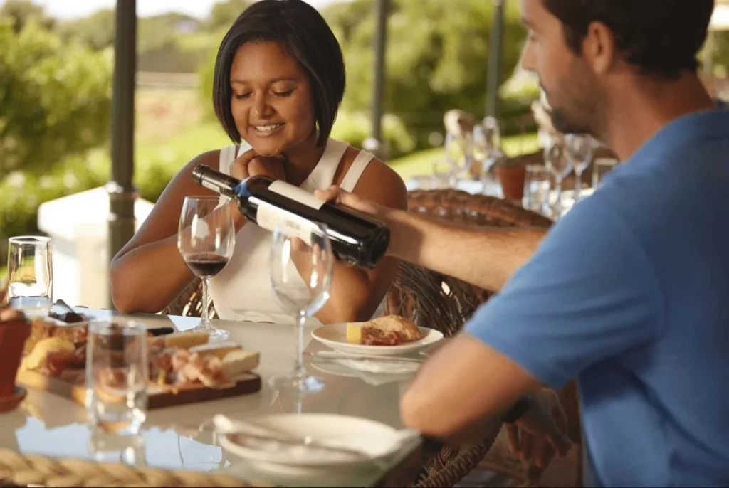 people tasting wine 