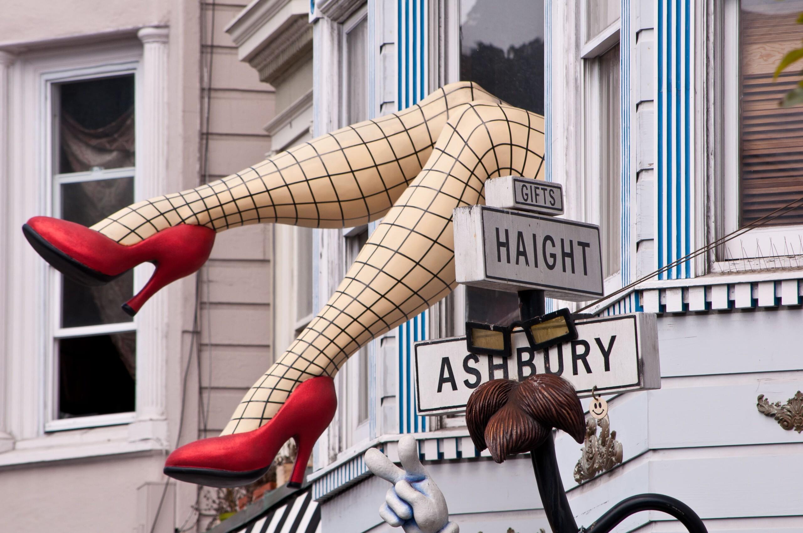 Famous legs sculpture at haight ashbury street